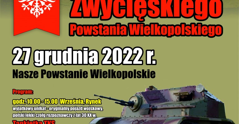 Zapraszamy na 104. rocznicę wybuchu Powstania Wielkopolskiego 1918-1919
